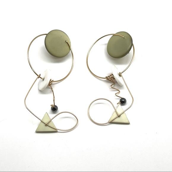 Vintage Jewelry - Vintage Mobile Style Modernist Geometric Earrings